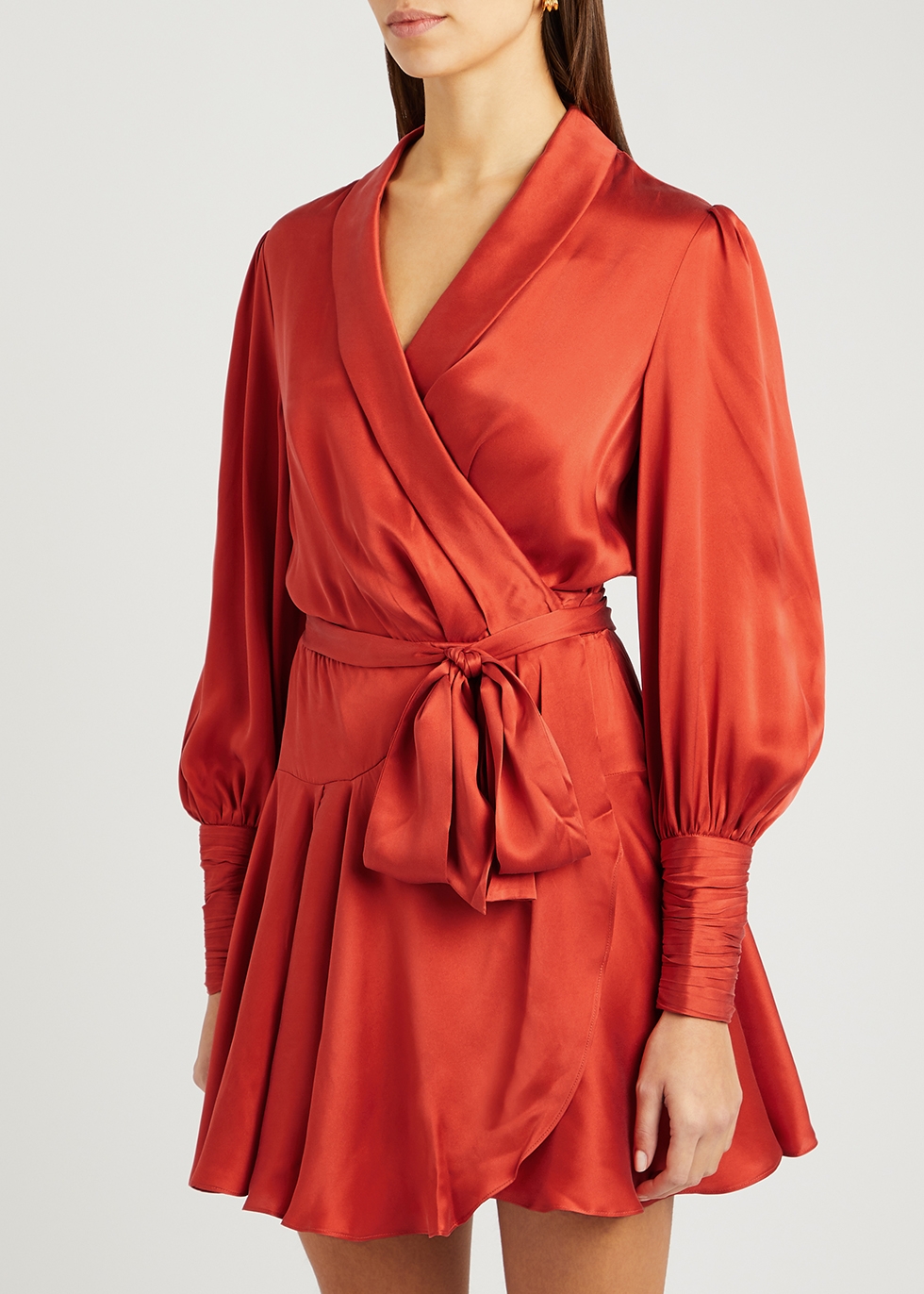 Zimmermann Red silk wrap dress - Harvey Nichols